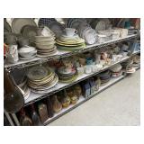 3 shelves of plates and bowls - see description