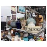 Top shelf of ceramic vases - see description