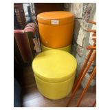 Lot of 3 round ottoman foot stools