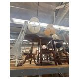 1 shelf of assorted lamp stands