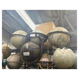 3 world globes with stand