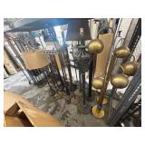 1 shelf of assorted lamp stands