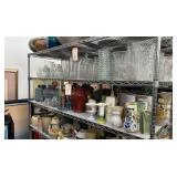 2 shelves of mixed vases - see description