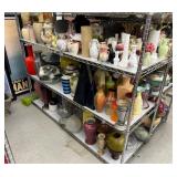 3 shelves of mixed vases - see description
