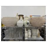 Top shelf of ceramic vases - see description