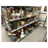 3 shelves of ceramic vases - see description