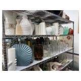 2 shelves of mixed vases - see description