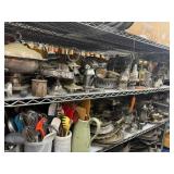 2 shelves of silver-plated ware - see description