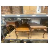Lot of 4 tables: coffee, end and sofa back