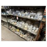 3 shelves of vintage china - see description