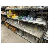 3 shelves of ceramic dinnerware - see description