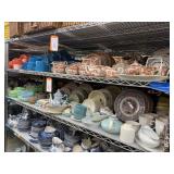 2 shelves of dinnerware - see description