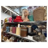 2 shelves of storage baskets - see description