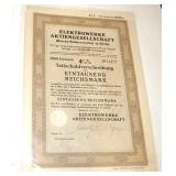 GERMAN - REICHSMARK CERTIFICATE