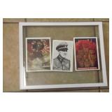 FRAMED GERMAN POSTCARDS  W / GERMAN S S OFFICER