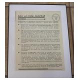 GERMAN PAPER DOCUMENT FRAMED