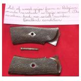 SET OF WOOD GRIPS  /  ANTIQUE BELGIAN REVOLVER