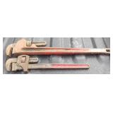 2- USED PIPE WRENCHES