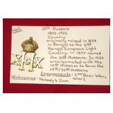 W W 1  - 20TH  HUSSARS BADGE --1859- 1922  CALVARY