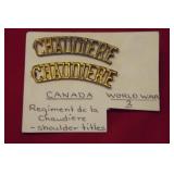 CAN. W W 2  REG'T DE LA CHAUDIERE SHOULDER TITLE