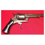 ANTIQUE - 30 CAL . PIN FIRE  REVOLVER