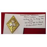 CANADIAN WOMENS ARMY CORPS- BADGE
