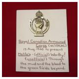 ROYAL CANADIAN ARMOURED CORPS- BADGE