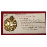 W W 1 - BRITISH ARMY - TANK CORPS - BADGE