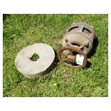 Motor & Antique Grindstone