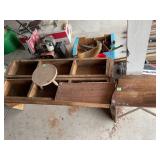Rustic Wood Workbench with Compartments