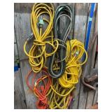 Assorted Heavy-Duty Extension Cords and Jumper Cab