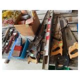 Assorted Hand Tools, Vintage Radios, and Hardware