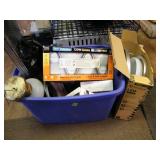 Tote of light bulbs/ LED Light & yard sprinkler