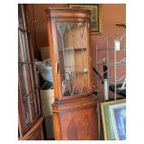 Mahogany Corner China Cabinet with Glass Door