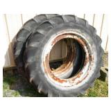 (2) 11-28 Tractor Wheels w/ Tires (used)