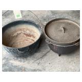 Two Cast Iron Dutch Ovens