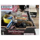 Box of Mixed Workshop Tools and Supplies