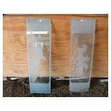 2 Etched Glass Panels