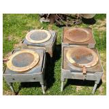 4 Early Front End Aligment Stands/ Iron Pot & Misc