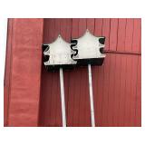 Pair of Multi-Level Aluminum Birdhouses