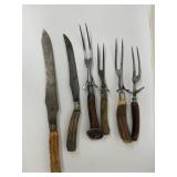 Antler-Handled Carving Knives and Forks