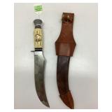German Fixed-Blade Hunting Knife with Sheath 8.25