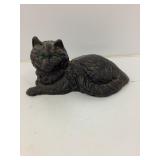 Cast Iron Cat Doorstop with Green Eyes