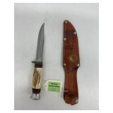 Fixed-Blade Knife with Leather Sheath 4ï¿½ blade