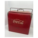 Red Coca-Cola Metal Cooler with Handle