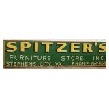 Painted Wooden Sign from Spitzerï¿½s Furniture Store