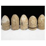 (5) Civil War Bullets