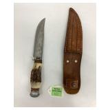 Solingen Germany Fixed-Blade Knife with Sheath 5 1