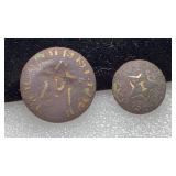 (2) Confederate Infantry Civil War Buttons