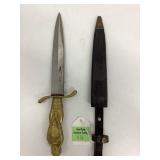 Korium Forged Steel Dagger with Brass Hilt 6 1/4ï¿½